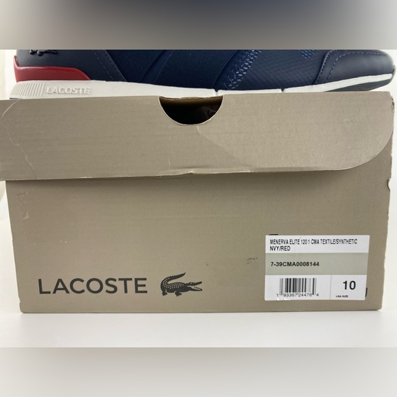 Lacoste Men's Menerva Elite 120 CMA Textile/Synthetic Sneakers, US Size 10 - Picture 14 of 15